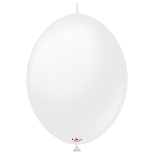 Levně Spojovací balonky saténové bílé, Opaque Satin Snow White 30 cm/12", 50 ks