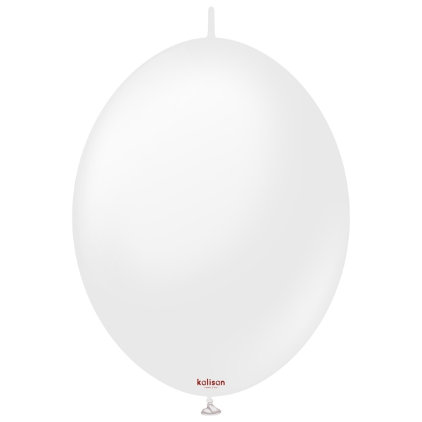 Spojovací balonky saténové bílé, Opaque Satin Snow White 30 cm/12", 50 ks
