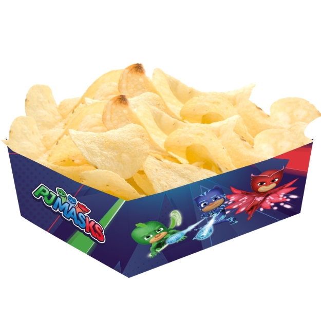 Papírové misky PJ Masks na popcorn a chipsy pro dětskou party