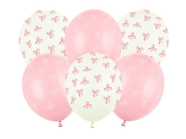 Obrázok z Balóniky Ružová mašlička - krémovo-ružový mix, 6 ks, 30 cm
