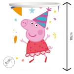 Obrázek Papírové kelímky Peppa Pig 250 ml, 8 ks