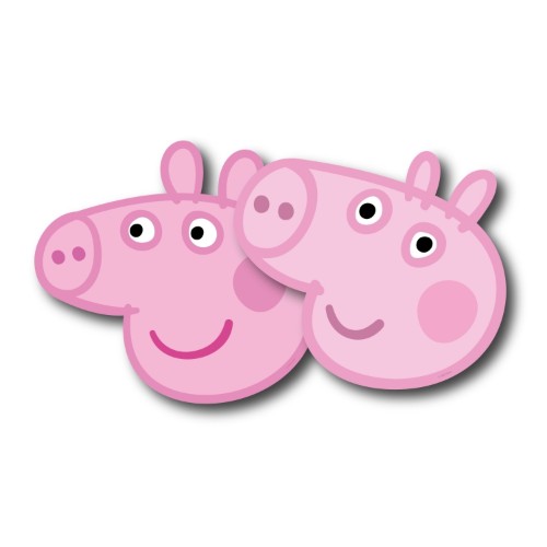 Levně Papírové masky Peppa Pig, 6 ks