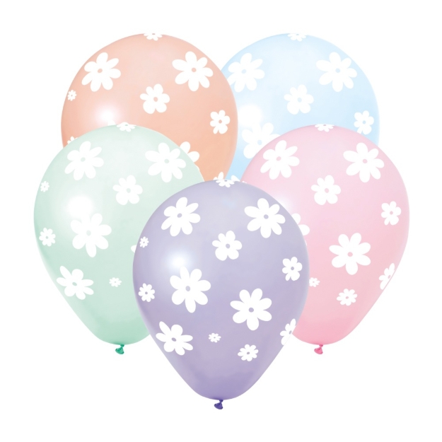 Latexové balónky se sedmikráskami 30 cm, balení 8 ks