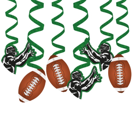 Závěsné spirály Touch Down Party s motivem hráče amerického fotbalu a míče
