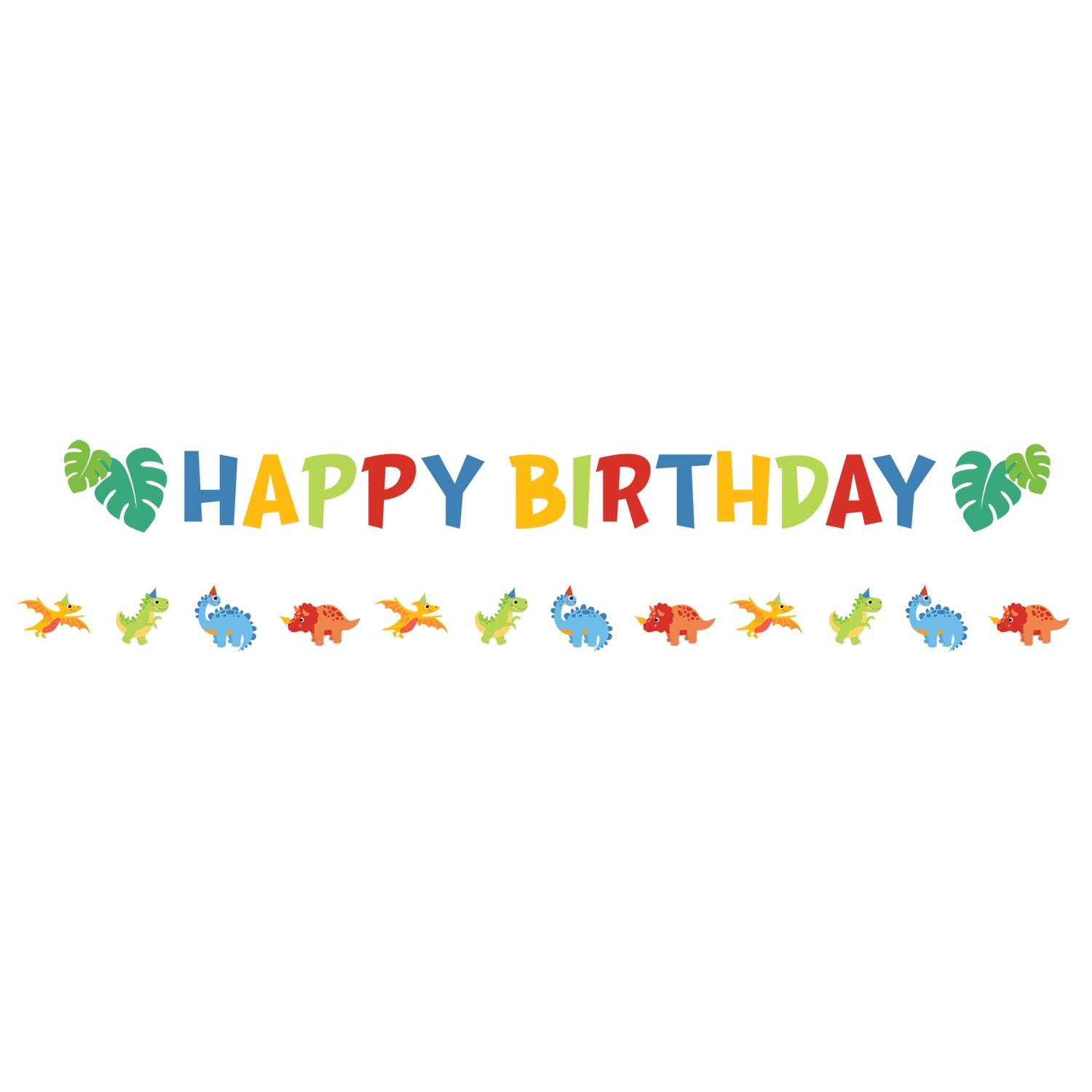 Girlanda Happy Birthday  a mini girlanda Dino Jungle 180 cm