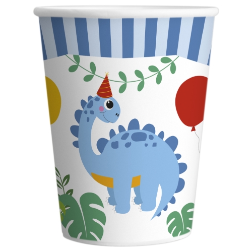 Levně Papírové kelímky Dino Jungle 250 ml – 8 ks