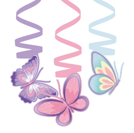 Závěsné spirály Flutter Garden s pastelovými motýlky