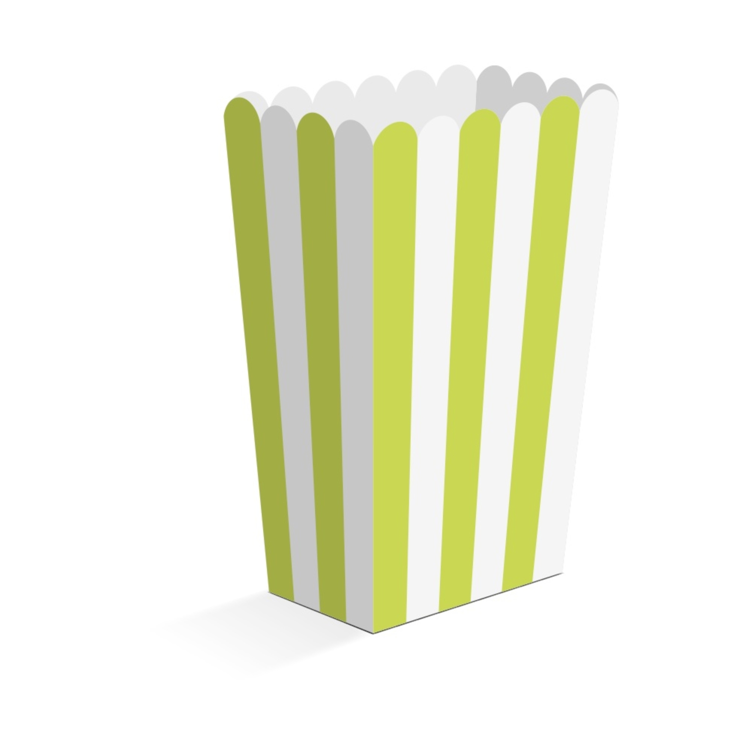 Papírové krabičky na popcorn světle zelené 13,5 cm – 8 ks