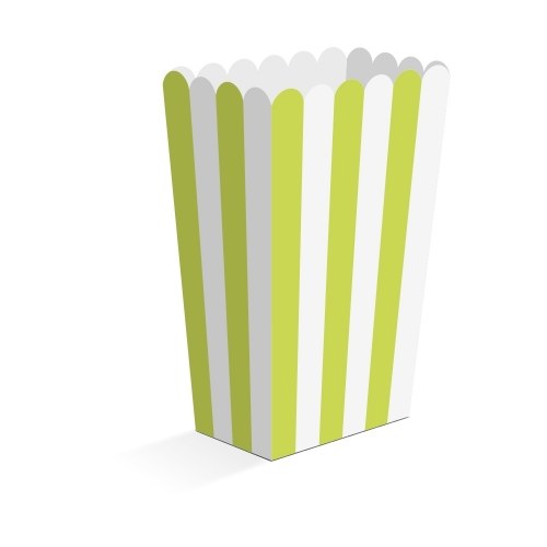 Levně Papírové krabičky na popcorn světle zelené 13,5 cm – 8 ks