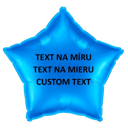 Obrázok z Modrý fóliový balónik hviezda 45 cm – vlastný text