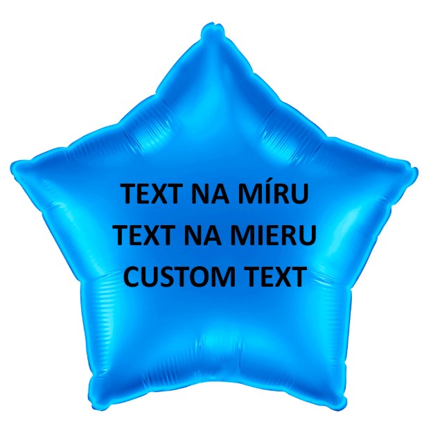 Obrázok z Modrý fóliový balónik hviezda 45 cm – vlastný text