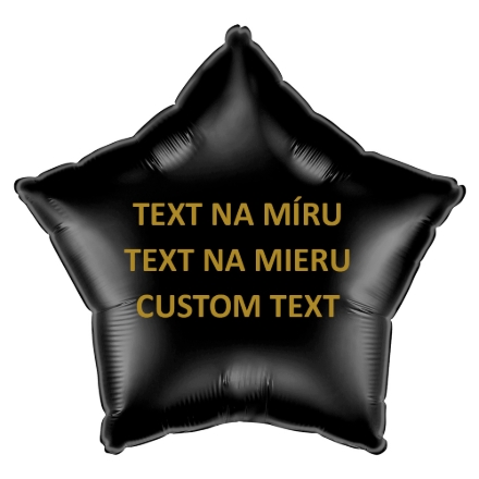 Obrazek Balon foliowy czarny gwiazda 45 cm - tekst na zamówienie