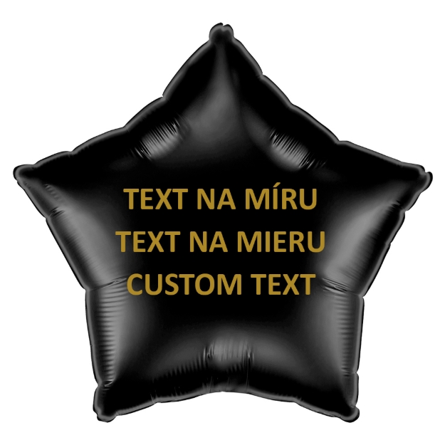 Obrazek Balon foliowy czarny gwiazda 45 cm - tekst na zamówienie