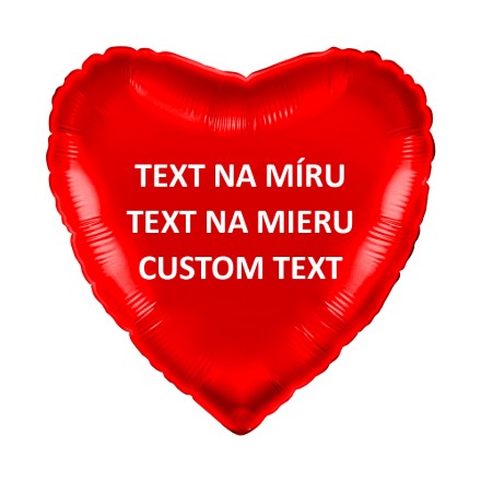 Obrázek Červený fóliový balonek srdce 45 cm – vlastní text
