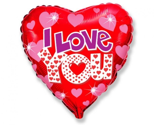 Levně Foliový balonek srdce I Love You – 45 cm