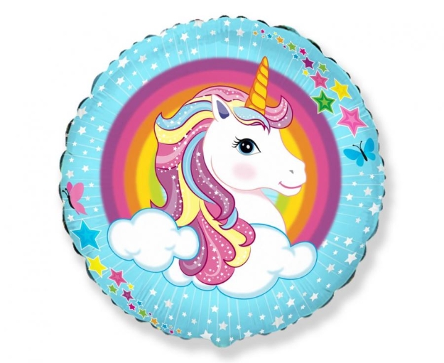 Obrazek Balon foliowy Jednorożec - tęcza 45 cm