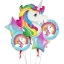 Picture of Set of foil balloons rainbow Unicorn - 5 pcs