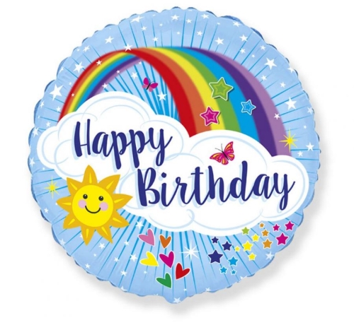 Levně Foliový balonek Happy Birthday Duha 45 cm