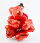 Obrázok z Fóliový balónik srdca červené 45 cm/18" - nebalený