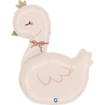 Elegantní balonek labuť jako dekorace na baby shower a dětskou oslavu