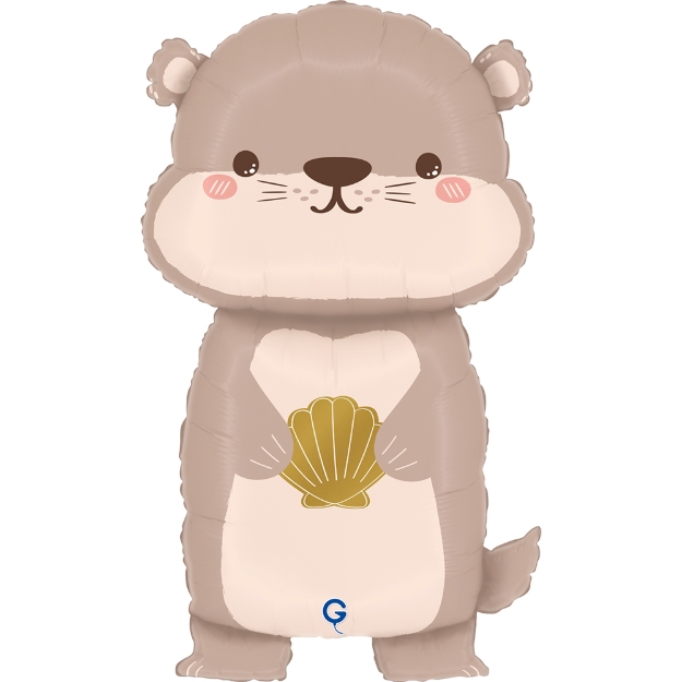 Roztomilý balonek vydra s mušlí jako dekorace na dětskou oslavu