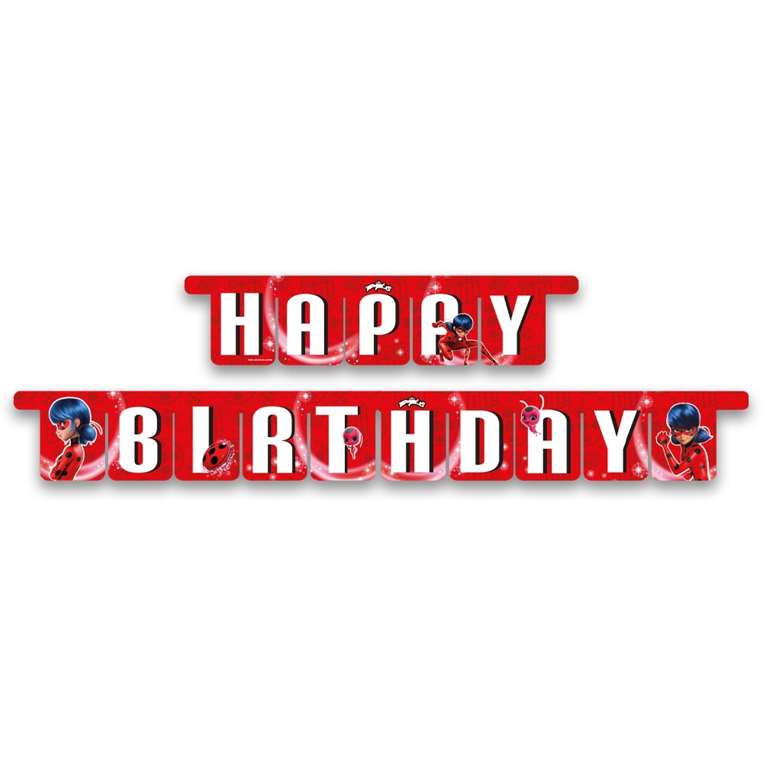 Levně Girlanda Happy Birthday Kouzelná beruška Miraculous 3 m