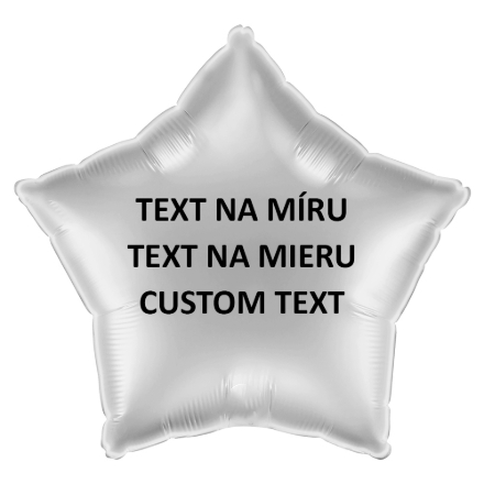 Obrazek Balon foliowy srebrny gwiazda 45 cm - tekst na zamówienie
