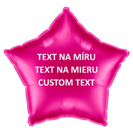 Obrázok z Tmavo ružový fóliový balónik hviezda 45 cm – vlastný text