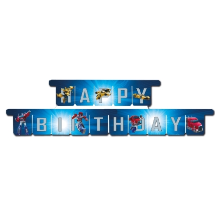 Girlanda Happy Birthday Transformers s motivem robotů