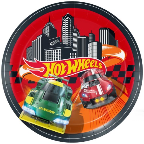 Levně Papírové talíře Hot Wheels 23 cm, 8 ks