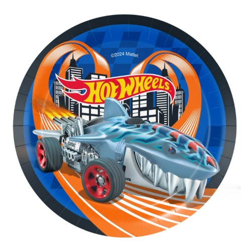 Levně Papírové talířky Hot Wheels 18 cm, 8 ks
