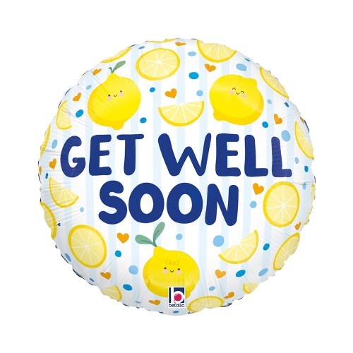 Levně Fóliový balonek Get Well Soon citrony 45 cm/14"