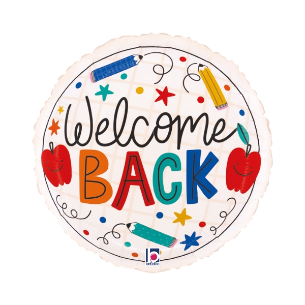 Fóliový balonek Welcome Back školní motiv 45 cm/18"