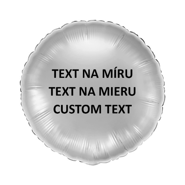 Obrázok z Strieborný fóliový balónik kruh 45 cm – vlastný text