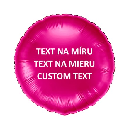 Obrázok z Tmavo ružový fóliový balónik kruh 45 cm – vlastný text