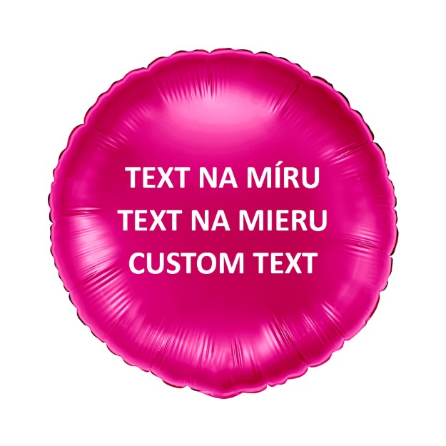 Obrázok z Tmavo ružový fóliový balónik kruh 45 cm – vlastný text