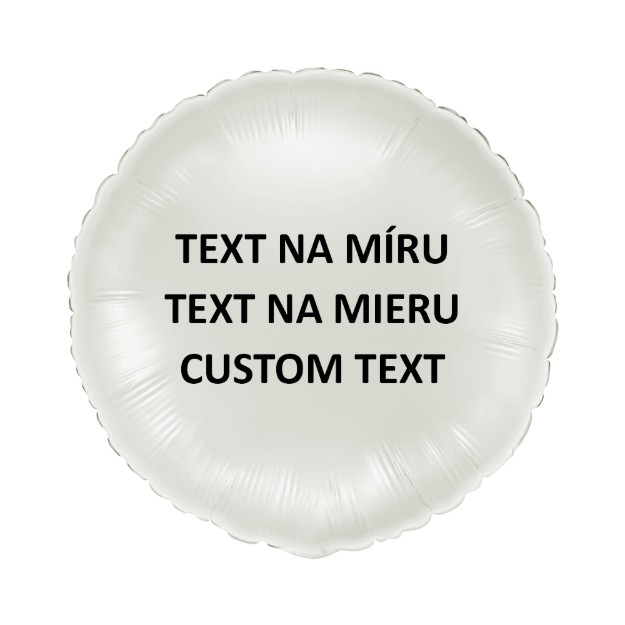 Obrázek Bílý fóliový balonek kruh 45 cm – vlastní text