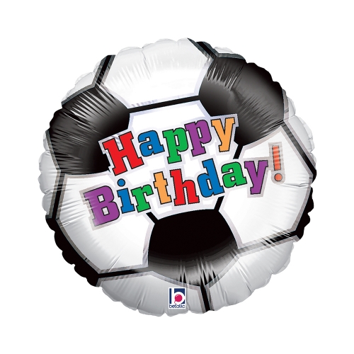 Levně Fóliový balonek fotbalový míč Happy Birthday 45 cm (18")