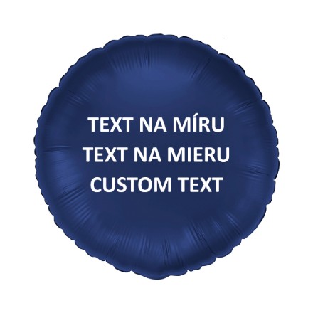Obrázok z Satin navy modrý fóliový balónik kruh 45 cm – vlastný text