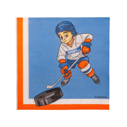Papírové ubrousky Hokejový sen 33 × 33 cm, 20 ks s motivem hokejisty