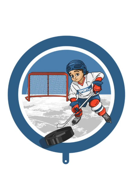 Fóliový balonek Hokejový sen 45 cm kulatý s motivem hokejisty