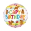 Fóliový balonek Capybara Birthday 45 cm s barevným nápisem Happy Birthday