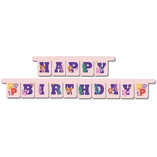 Levně Girlanda Happy Birthday tlapková patrola Skye 3 m