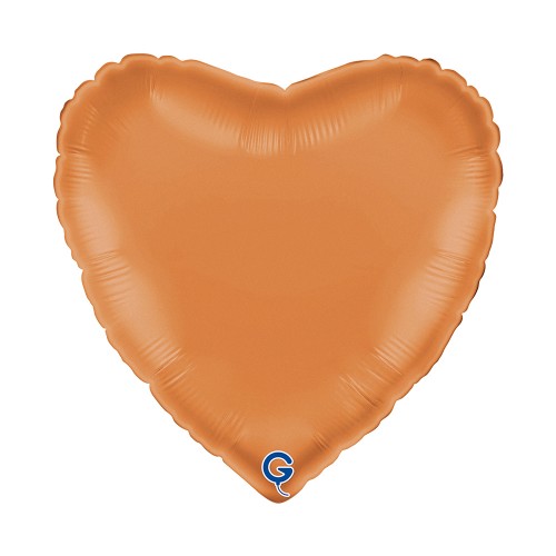 Levně Fóliový balonek srdce karamelové - Satin Caramel 45 cm/18"