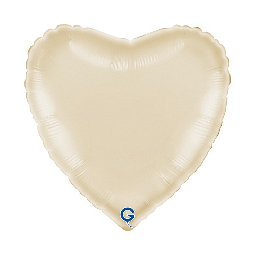 Levně Fóliový balonek srdce krémové - Satin Cream 45 cm/18"
