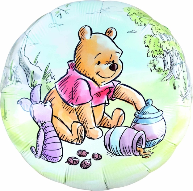 Fóliový balonek Medvídek Pú kulatý 45 cm