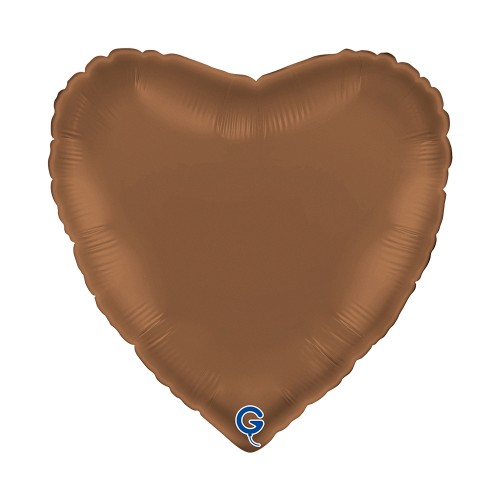 Levně Fóliový balonek srdce čokoládové - Satin Chocolate 45 cm/18"