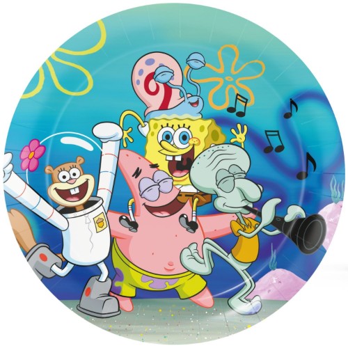 Levně Papírové talíře SpongeBob 23 cm 8 ks