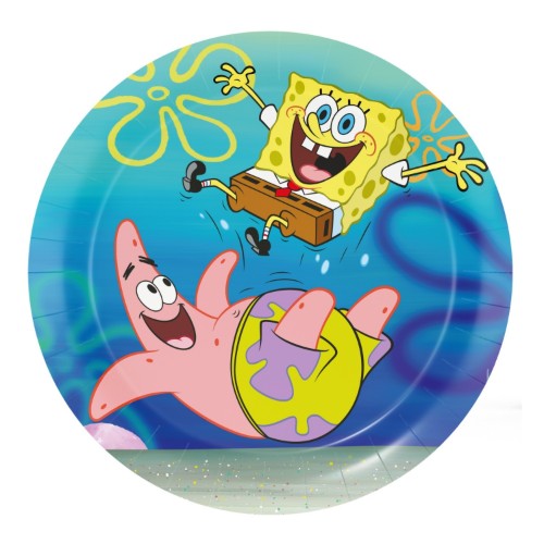 Levně Papírové talířky SpongeBob 18 cm 8 ks
