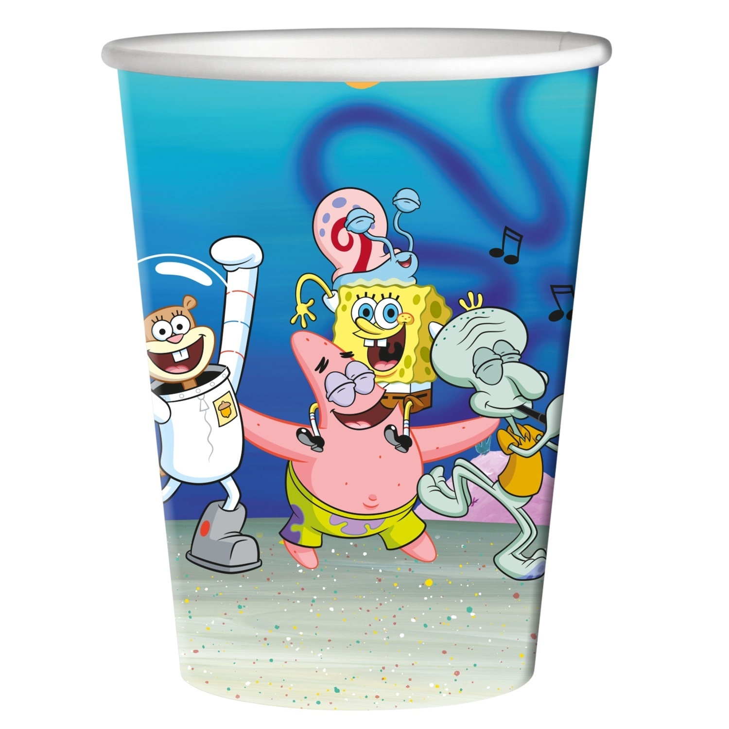 Levně Papírové kelímky SpongeBob 250 ml, 8 ks